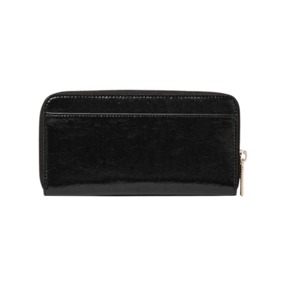 Retail $239 Kate Spade Black Bridget Crinkle Patent Large Continental Wallet - Picture 3 of 4